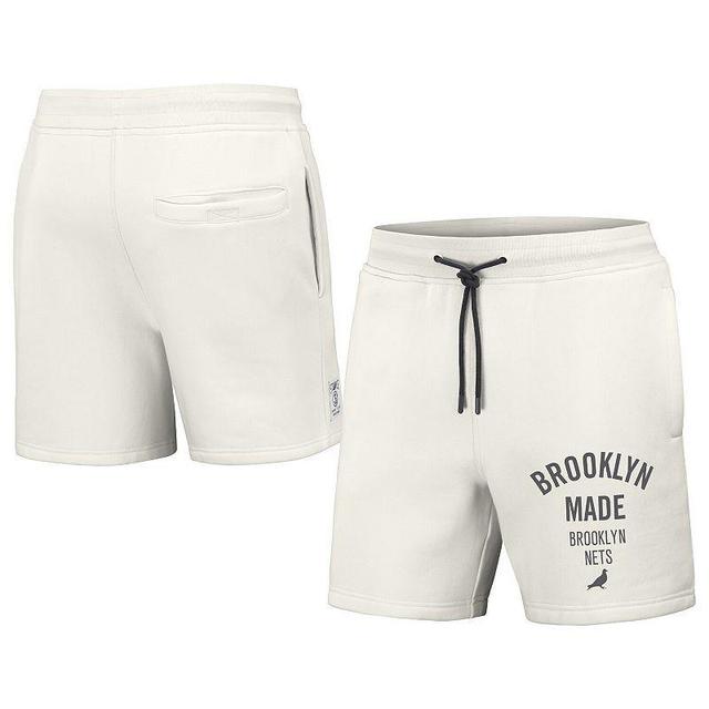 Mens NBA x Staple Cream Brooklyn Nets Heavyweight Fleece Shorts Product Image