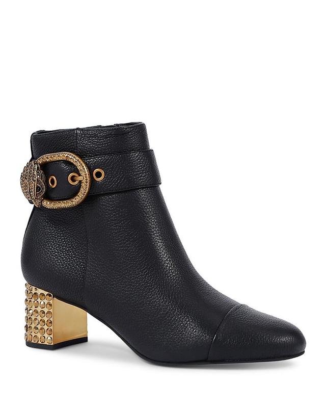 Kurt Geiger London Womens Mayfair Eagle Head Buckle Black High Heel Ankle Boots Product Image