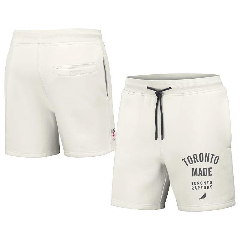 Mens NBA x Staple Cream Toronto Raptors Heavyweight Fleece Shorts Product Image