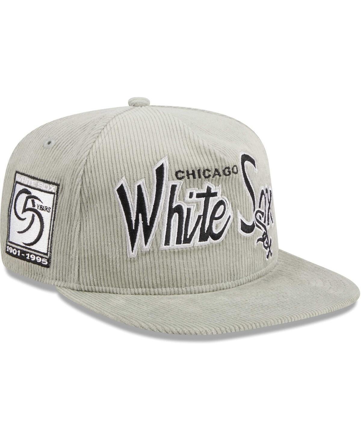 Mens New Era Gray Chicago White Sox Corduroy Golfer Adjustable Hat Product Image