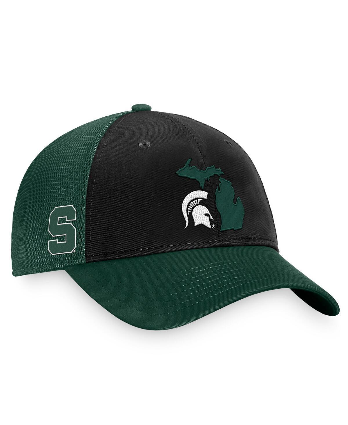 Mens Top of the World Green/Black Michigan State Spartans Origins Trucker Adjustable Hat Product Image