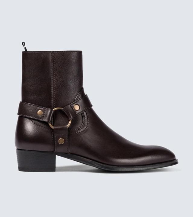 SAINT LAURENT Black Wyatt Harness Boots In Nero Product Image