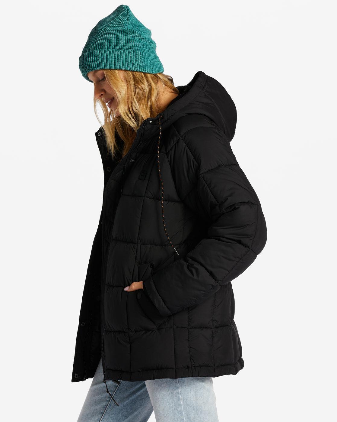 Venture On Puff Zip-Up Hooded Jacket - Black 1 Female Product Image