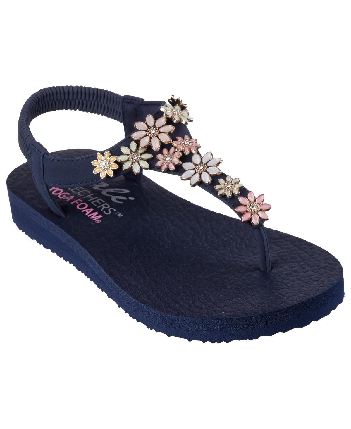 Skechers Womens Cali Meditation - Happy Daisies Thong Sandals from Finish Line - Navy Product Image