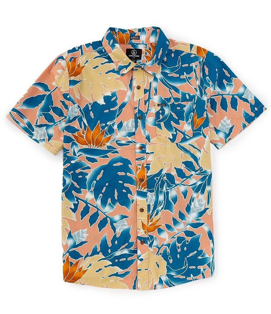 Volcom Short Sleeve Leaf Pit Floral Woven Shirt Product Image