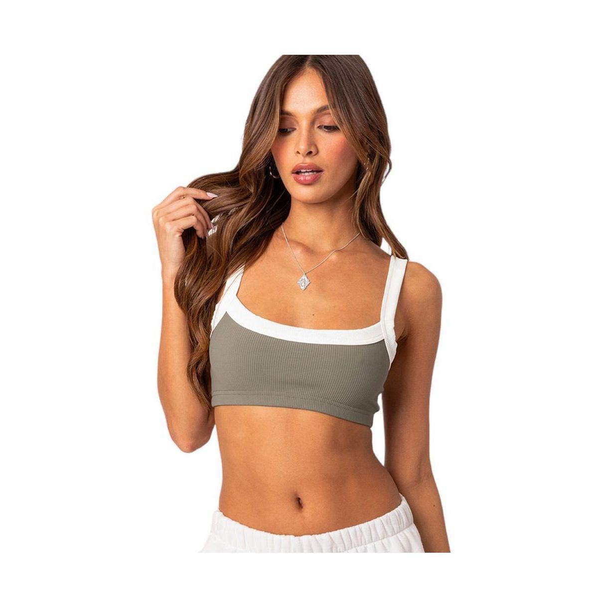 EDIKTED Sariah Ribbed Crop Top Bralette Product Image