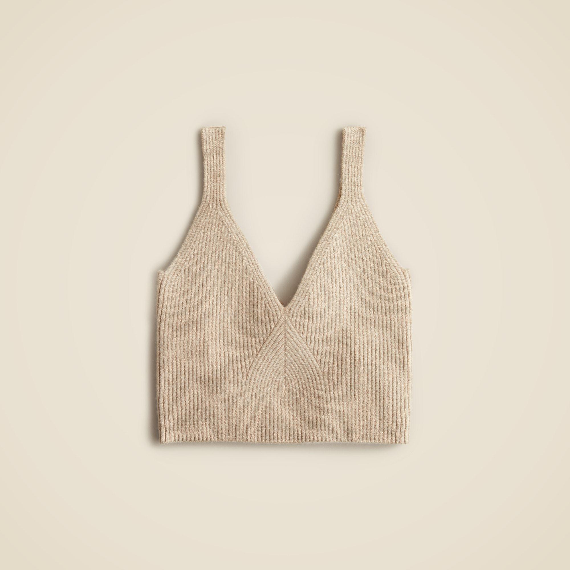 Cashmere-blend cropped sweater-tank Product Image