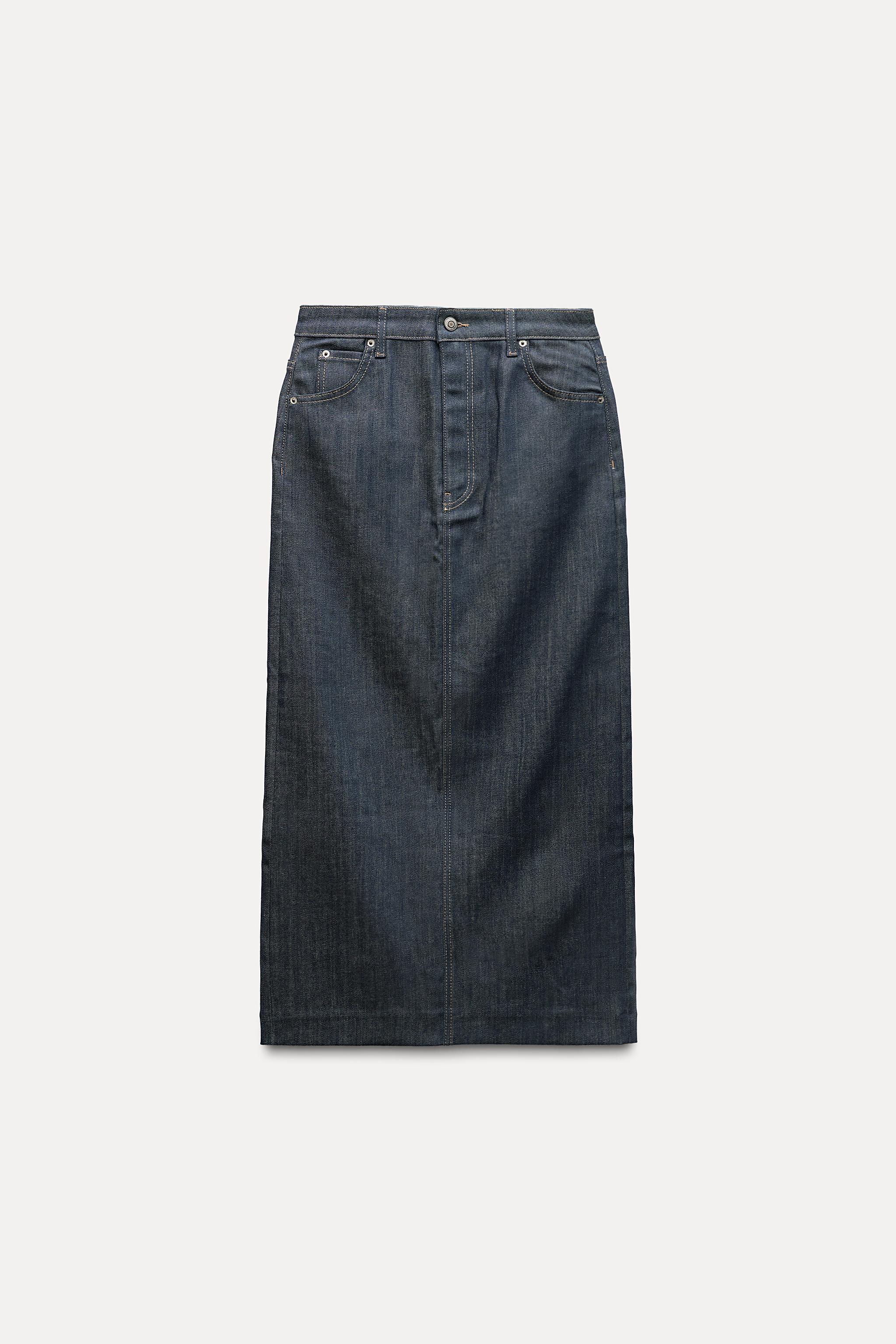 STRAIGHT NECK DENIM SKIRT ZW COLLECTION Product Image