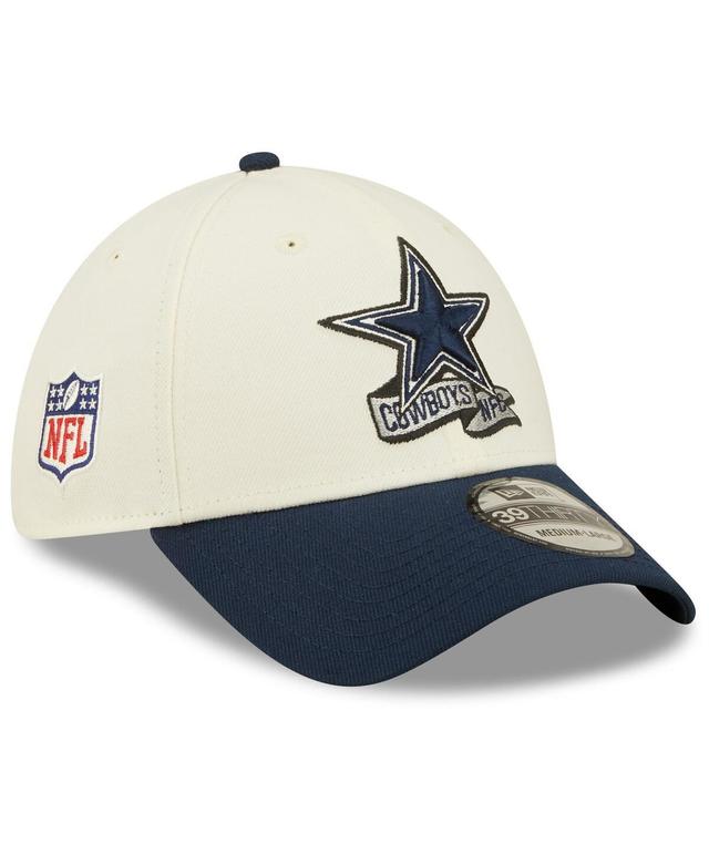 Mens New Era Cream Dallas Cowboys 2022 Sideline 39THIRTY 2-Tone Flex Hat - Cream Product Image