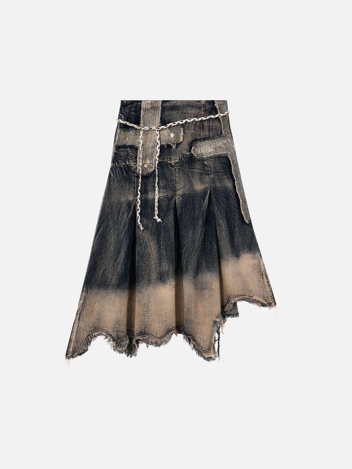 Aelfric Eden Gradient Washed Denim Skirt Female Product Image