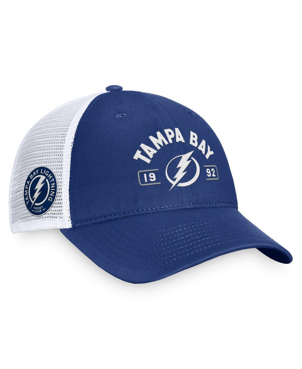 Fanatics Mens Blue Tampa Bay Lightning Free Kick Trucker Adjustable Hat - Blue, White Product Image