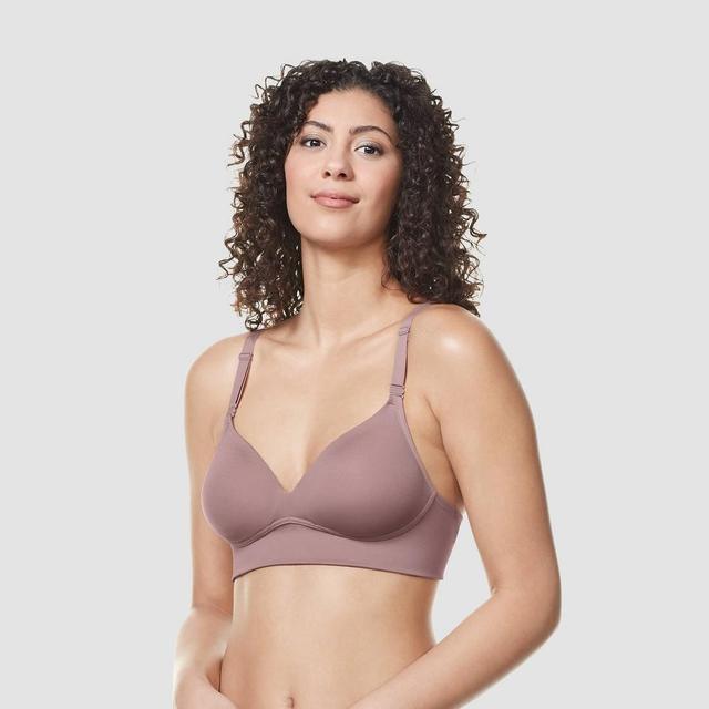 Simply Perfect By Warners Womens Longline Convertible Wirefree Bra - Mauve 38DD Product Image