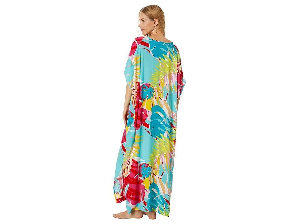 N by Natori Bora Bora Crinkle Caftan (Aqua ) Women's Pajama Product Image