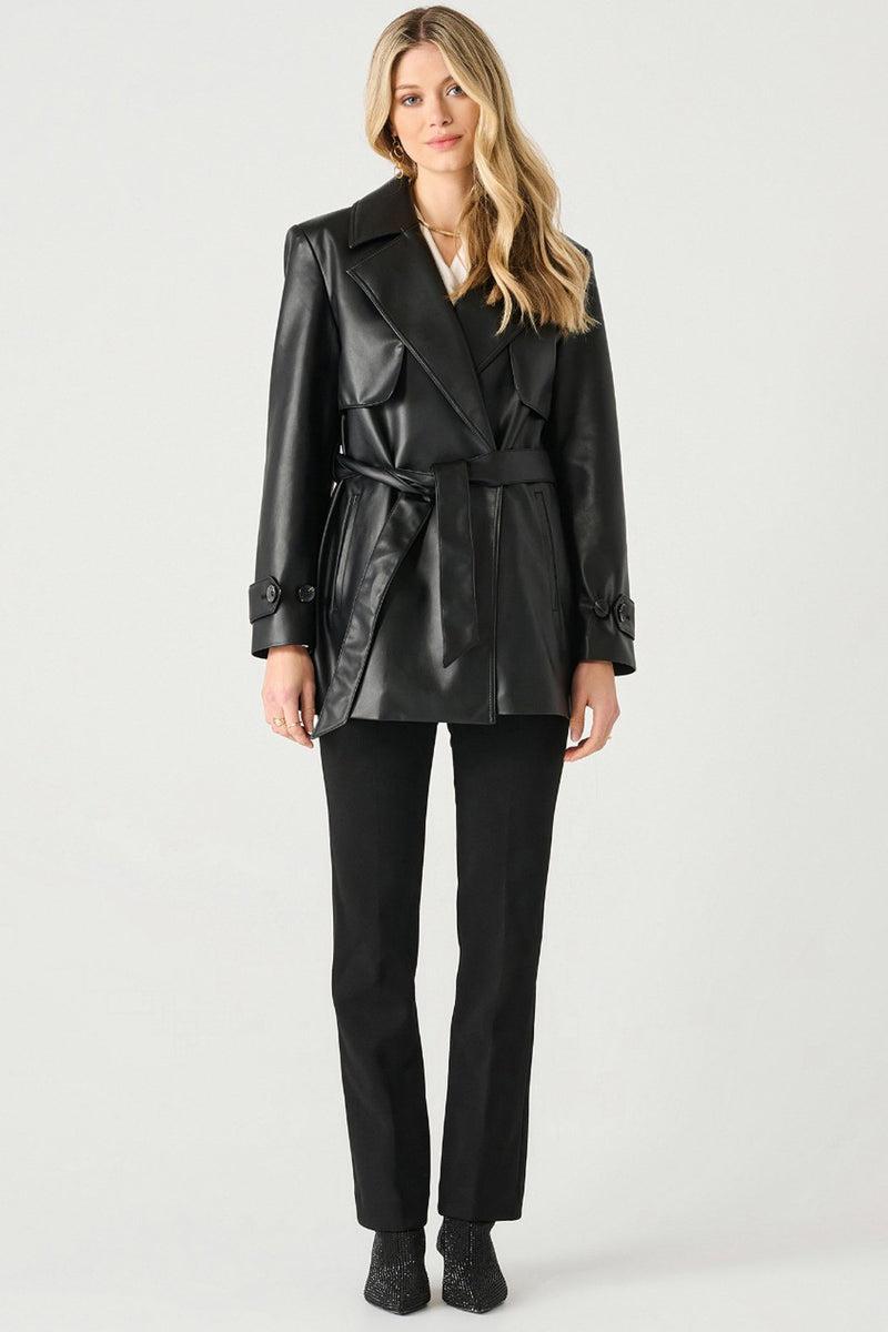 Faux Leather Trench Coat product image