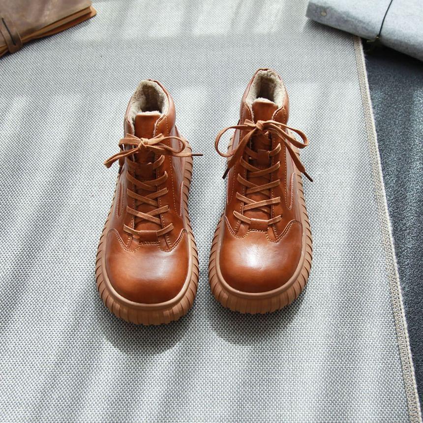 Platform Lace-Up Short Boots product image