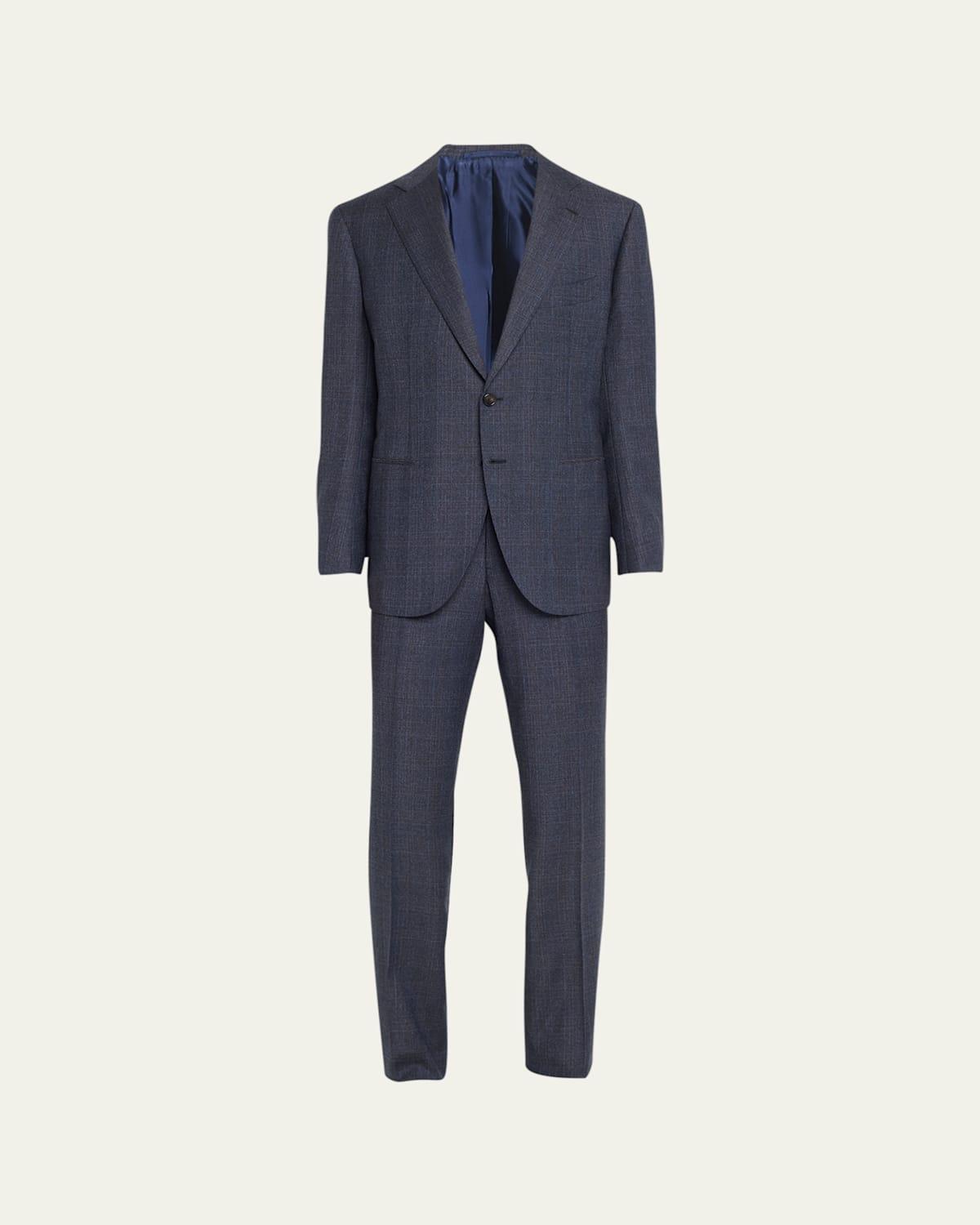 Mens Wool Check Suit Product Image