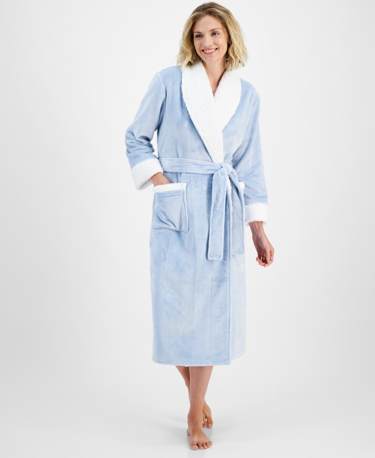 Charter Club Womens Long Plush Fleece-Trim Robe, Created for Macys Product Image