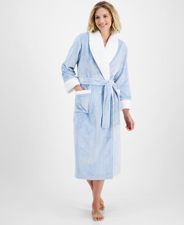 Charter Club Womens Long Plush Fleece-Trim Robe, Created for Macys Product Image