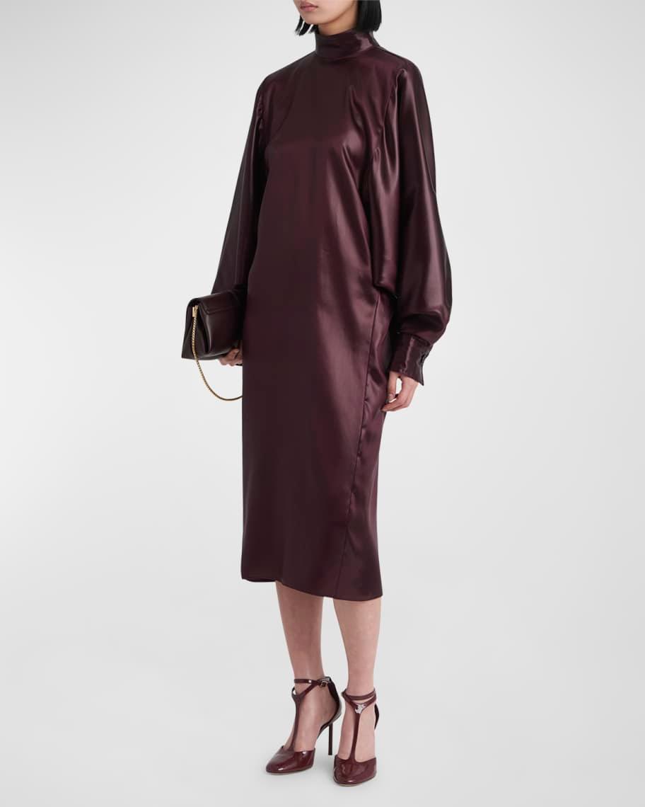 Bat-Wing Mock Neck Midi Dress Product Image