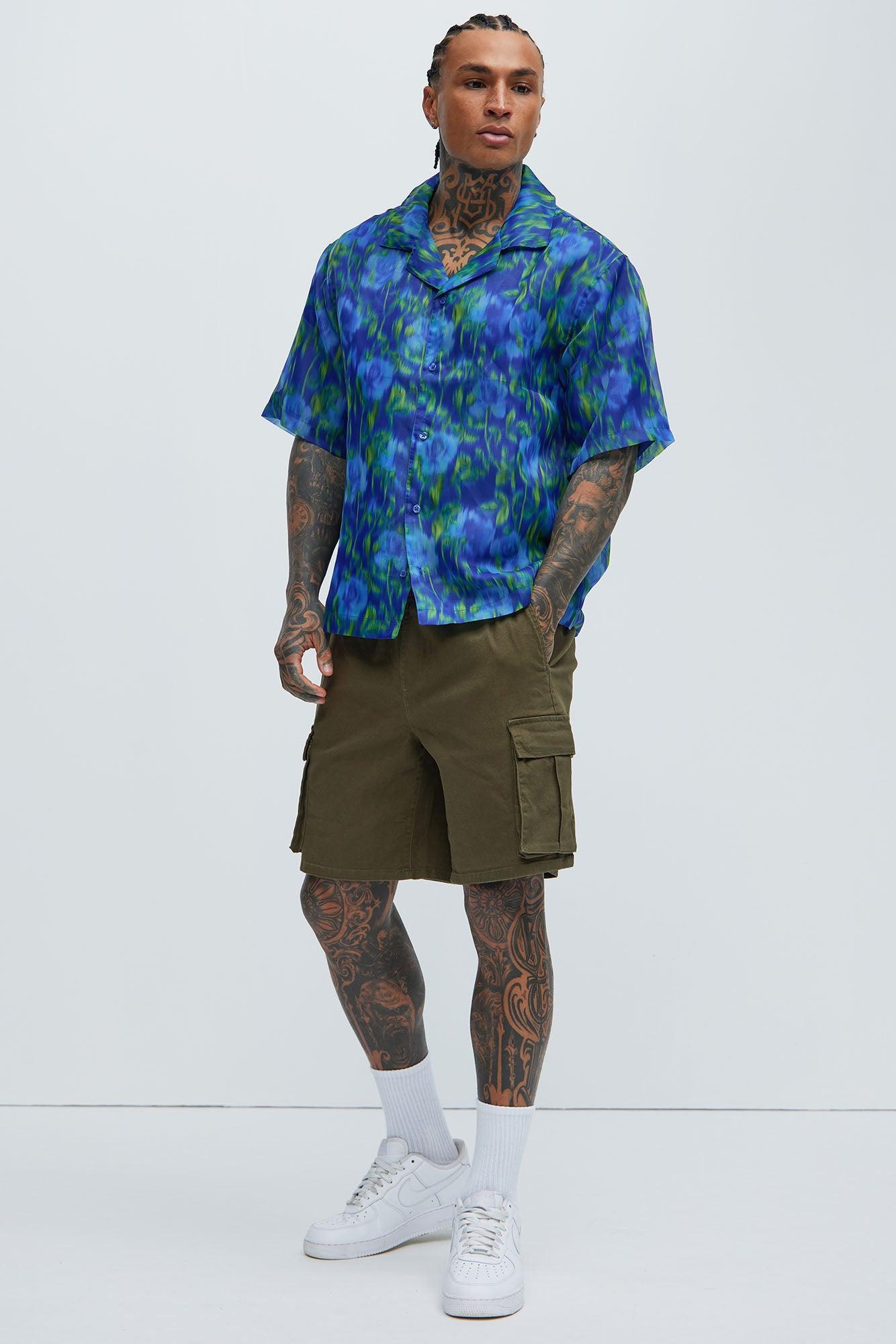 Vertigo Floral Shirt - Blue/combo Product Image