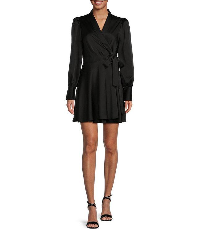 Gianni Bini Lara Satin Wrap Dress Product Image