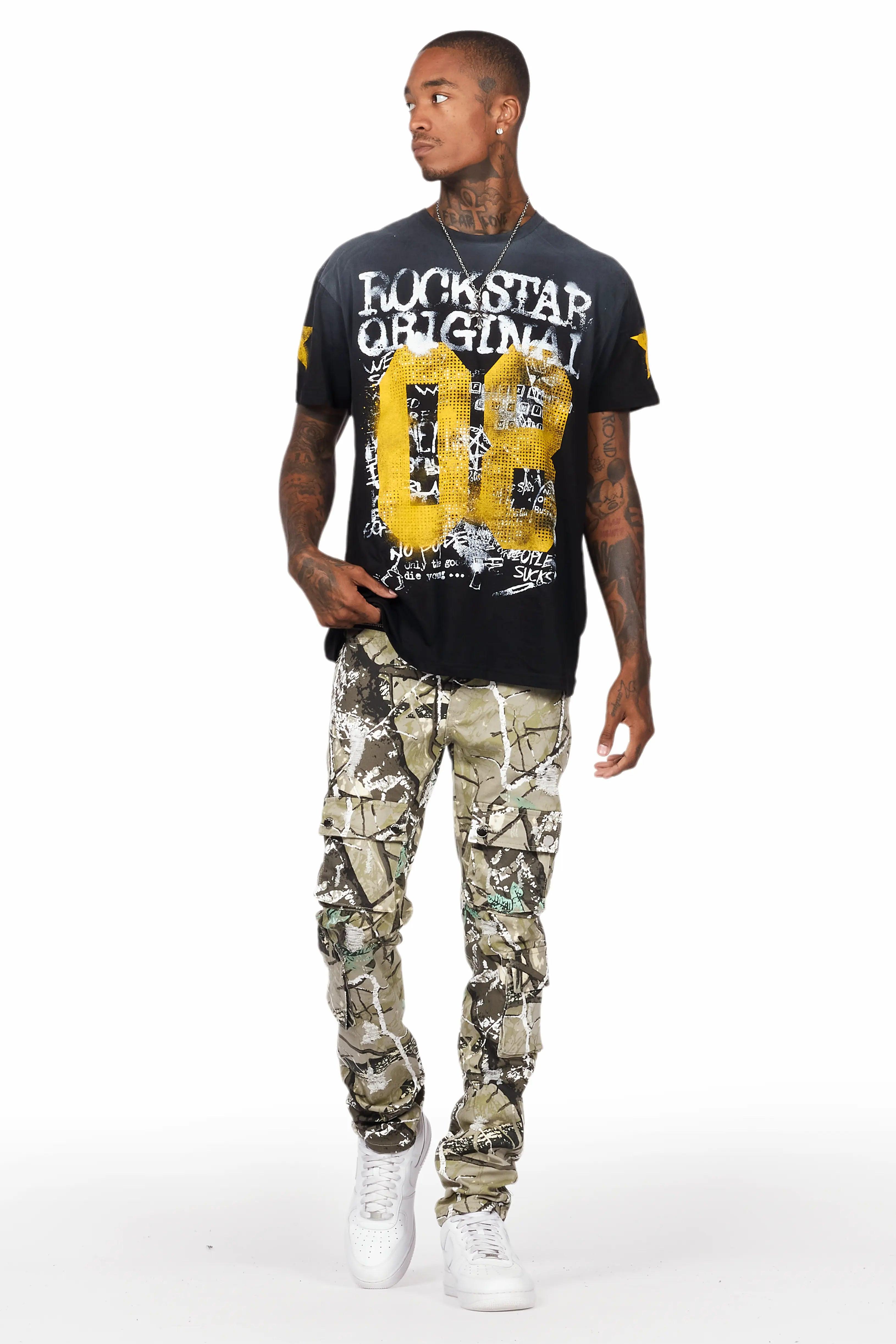 Adril Tree Camo Skinny Fit Cargo Jean Male Product Image