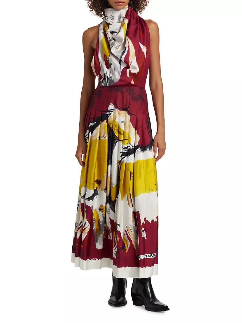 Carole Silk Abstract Maxi Dress Product Image