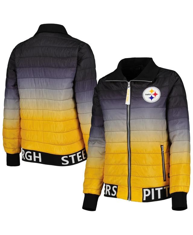 Womens The Wild Collective Black Pittsburgh Steelers Color Block Full-Zip Puffer Jacket - Black Product Image