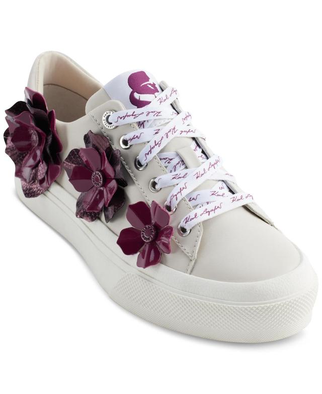 Karl Lagerfeld Paris Womens Georgia Lace-Up Embellished Sneakers - Soft White/ Product Image