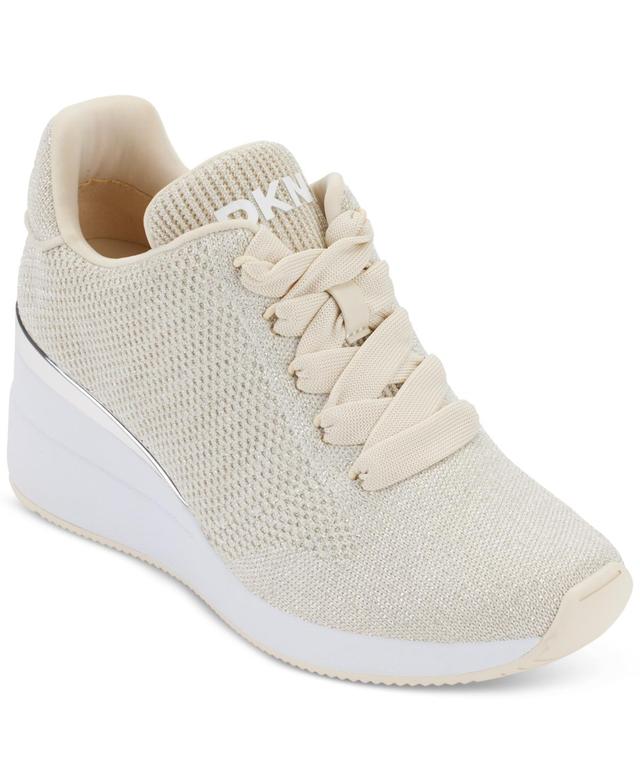 Dkny Womens Parks Lace-Up Wedge Sneakers - Bone/ Product Image