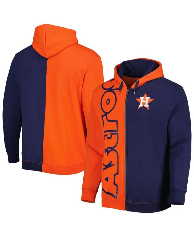 Mens Mitchell & Ness /Navy Houston Astros Fleece Full-Zip Hoodie Product Image