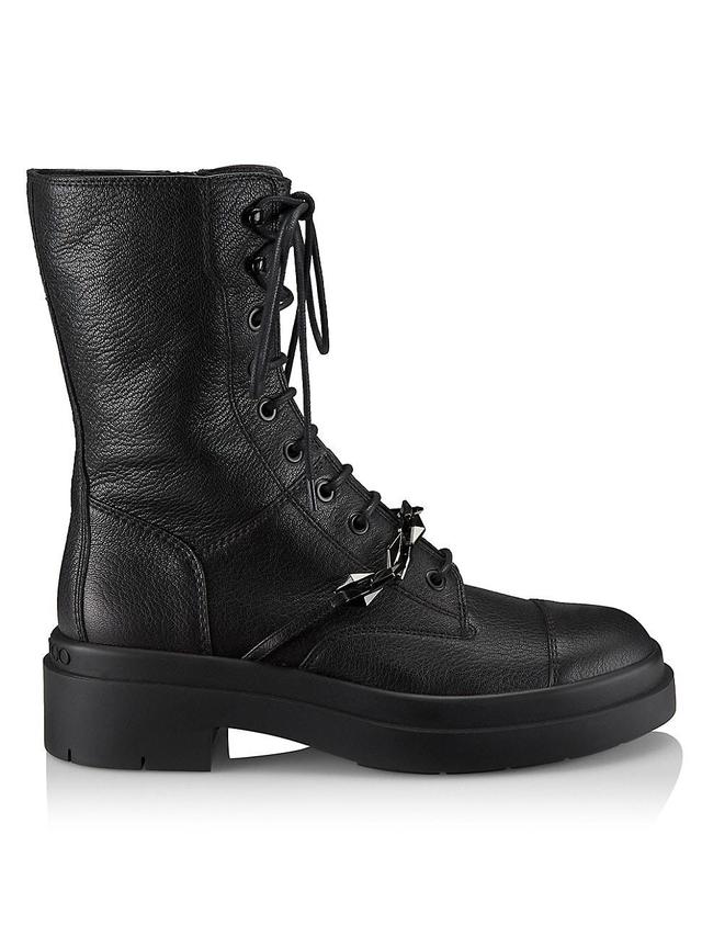 Womens Nari Grainy Leather Lace-Up Boots Product Image