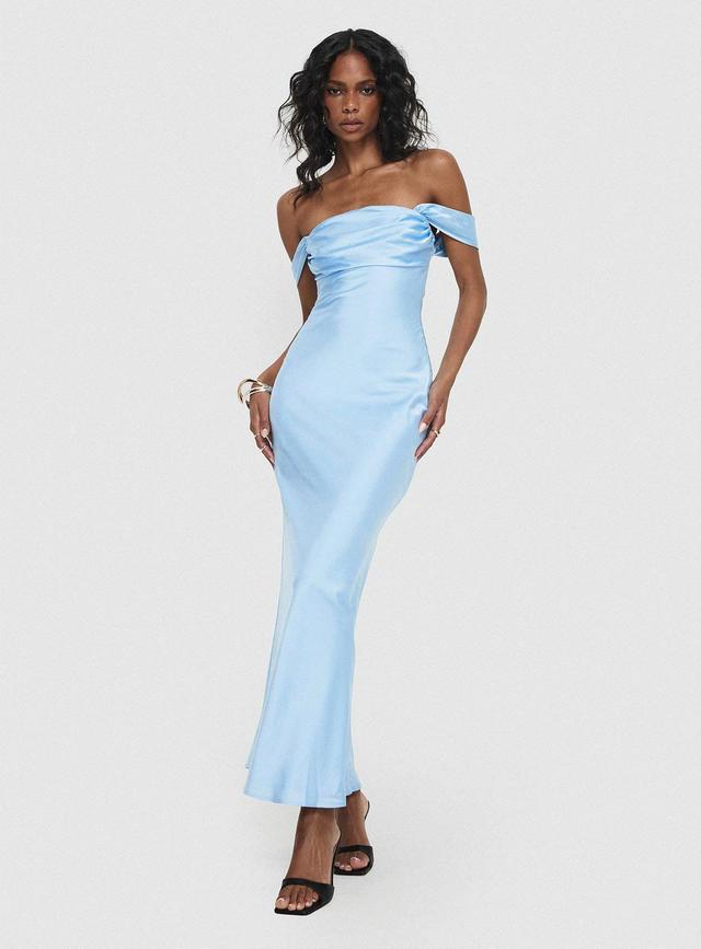 Azura Off The Shoulder Maxi Dress Blue Product Image