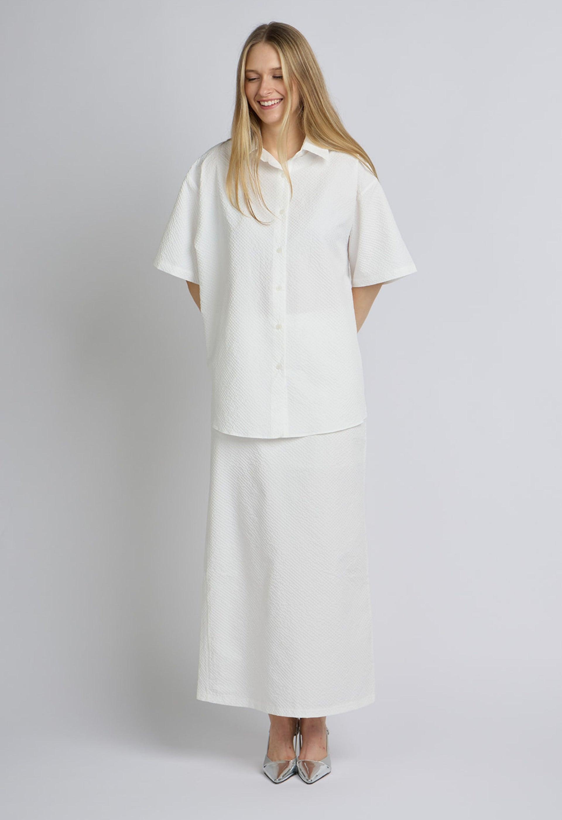 Rayna Seersucker White Button Down Product Image