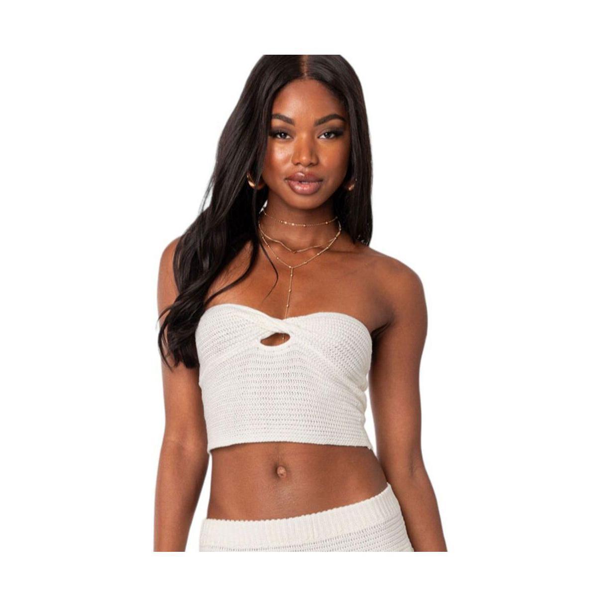 Womens Kiera twist front knit tube top Product Image