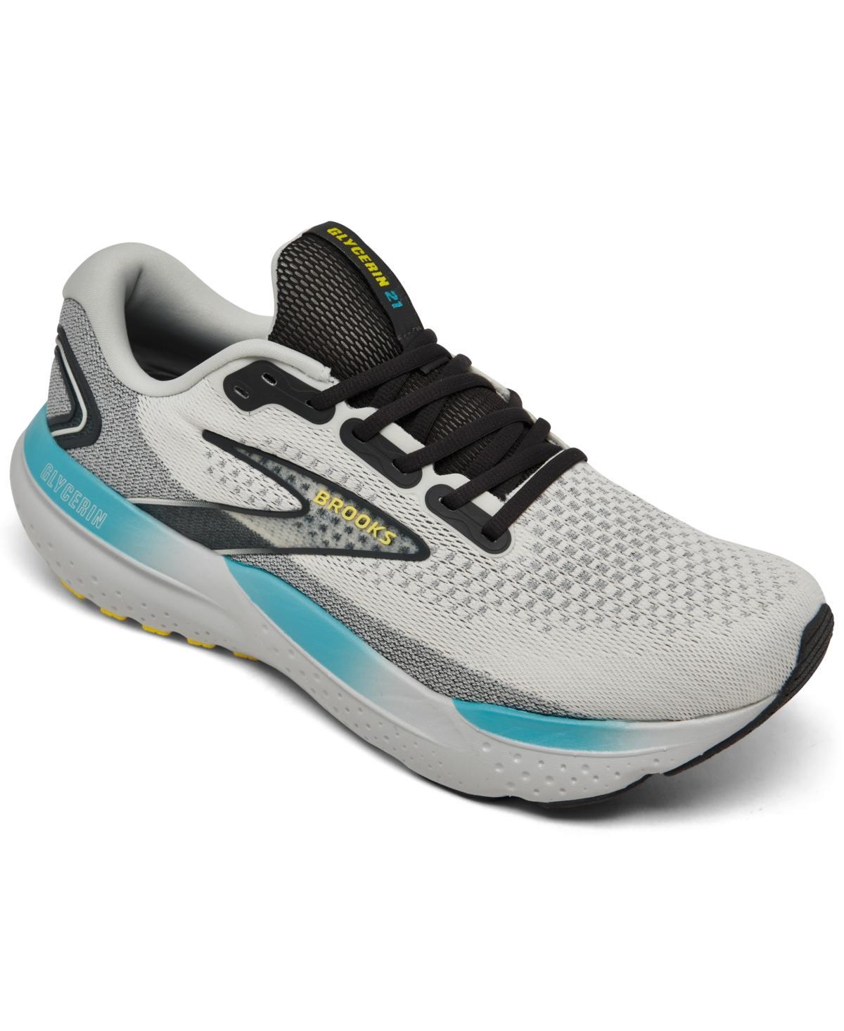 Brooks Womens Glycerin 21 Running Sneakers from Finish Line - Blue, Ice Pink Product Image