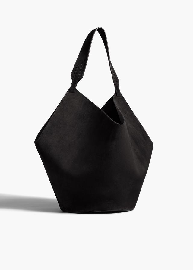 Medium Lotus Tote in Black Suede Product Image