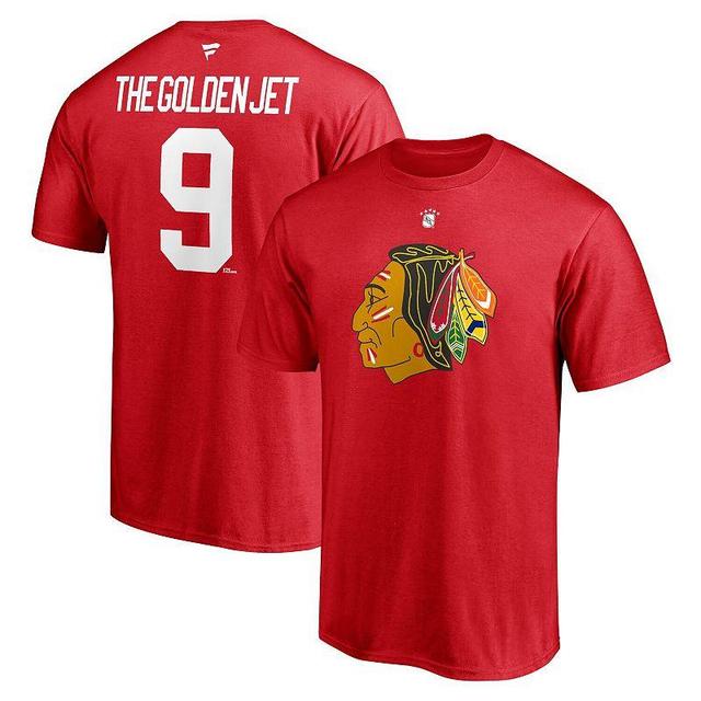 Mens Fanatics Branded Bobby Hull Chicago Blackhawks Authentic Stack Retired Player Nickname & Number T-Shirt Product Image