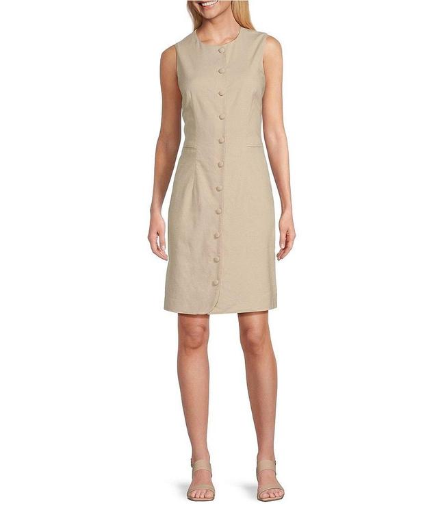 Preston & York Sherri Knee Length Sleeveless Linen Dress Product Image