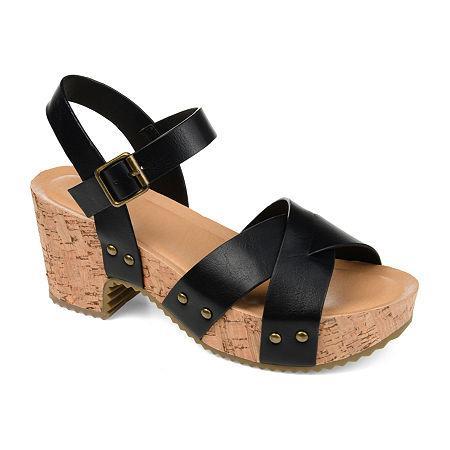 Journee Collection Valentina Womens Platform Sandals Black Product Image