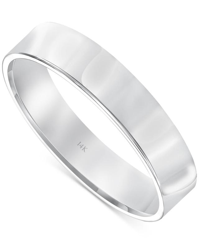 Mens Flat Profile Comfort Fit Wedding Band in 14k Gold Product Image