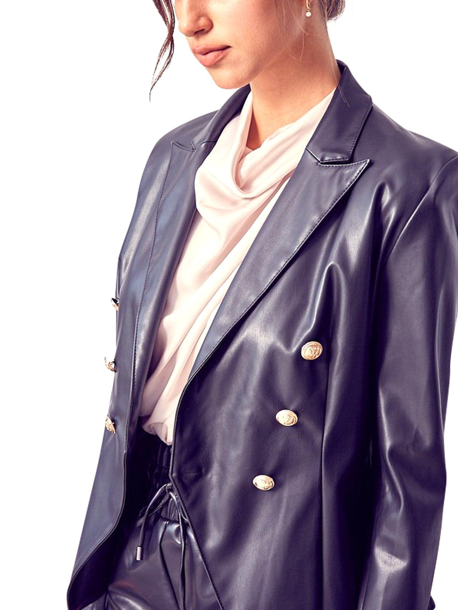 Do + Be Faux Leather Blazer Product Image