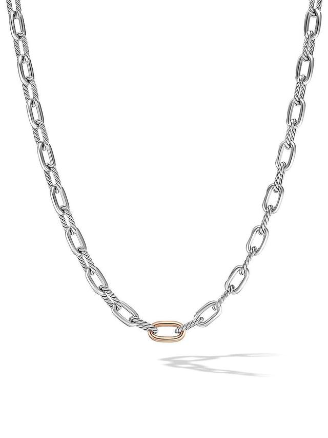 Womens DY Madison Chain Necklace In Sterling Silver With 18K Rose Gold Product Image