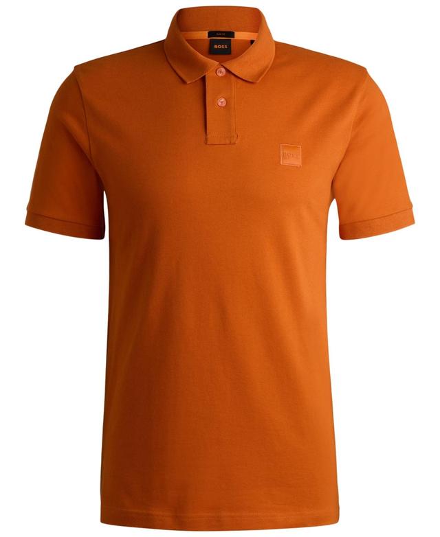 Boss by Hugo Boss Mens Logo Patch Slim-Fit Polo Shirt Product Image