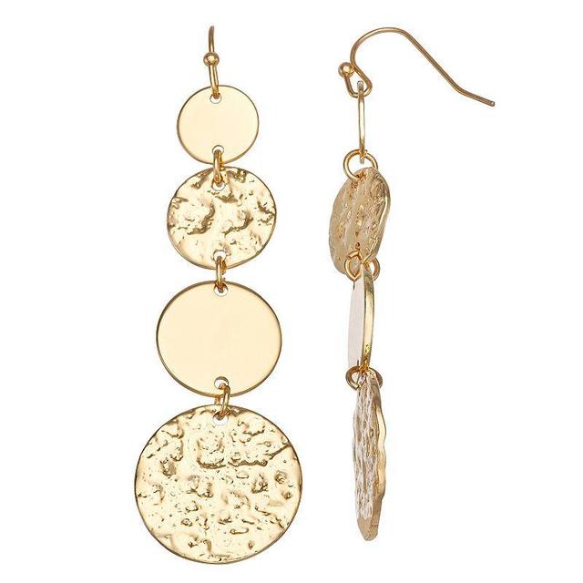 Sonoma Goods For Life Mixed Metal Linear Disc Earrings, Womens, None Product Image