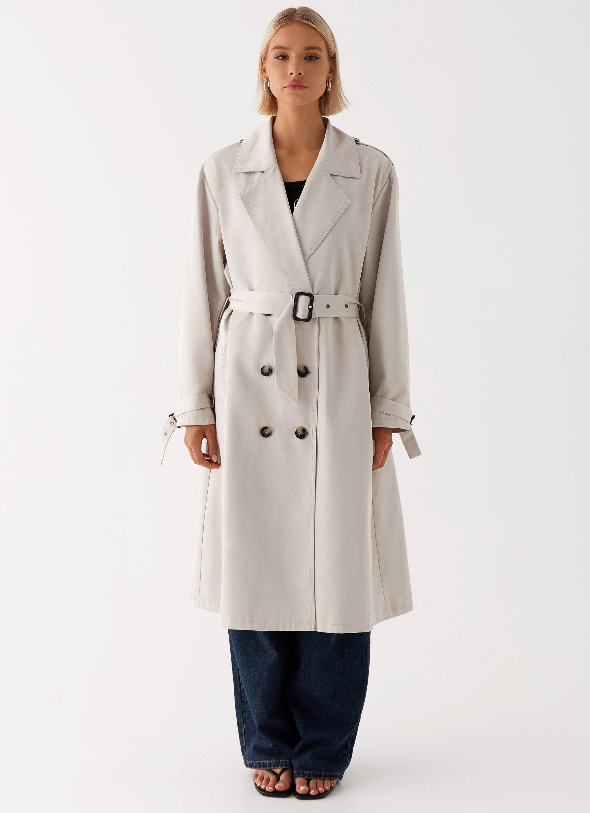 Frenchy Oversized Trench Coat - Stone Product Image