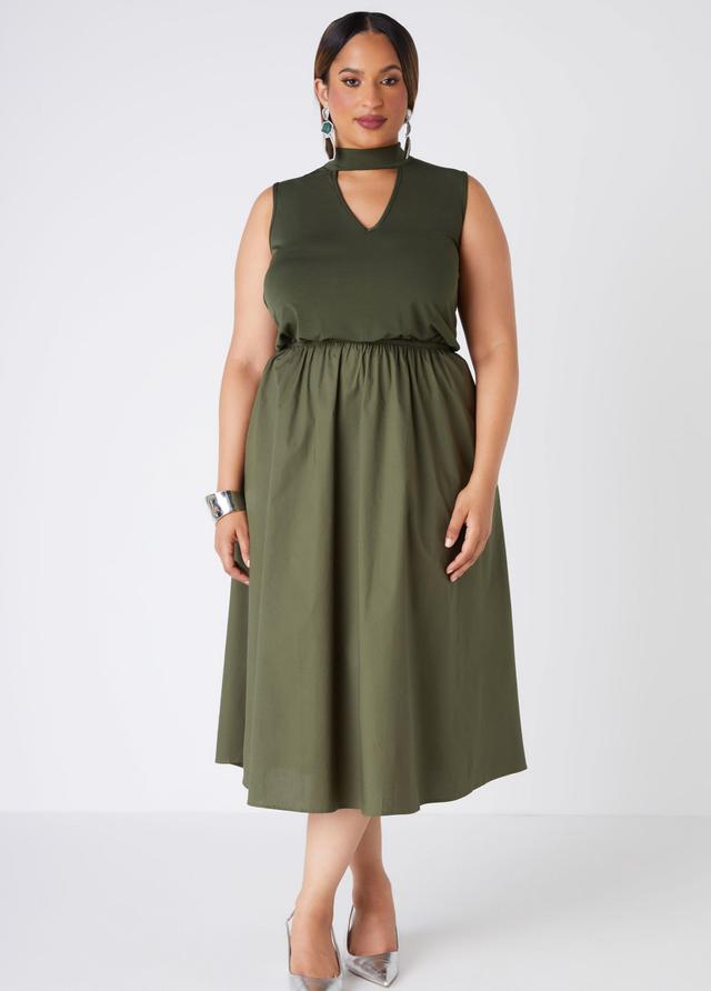 Plus Size Cutout Midaxi A Line Dress Ashley Stewart Product Image