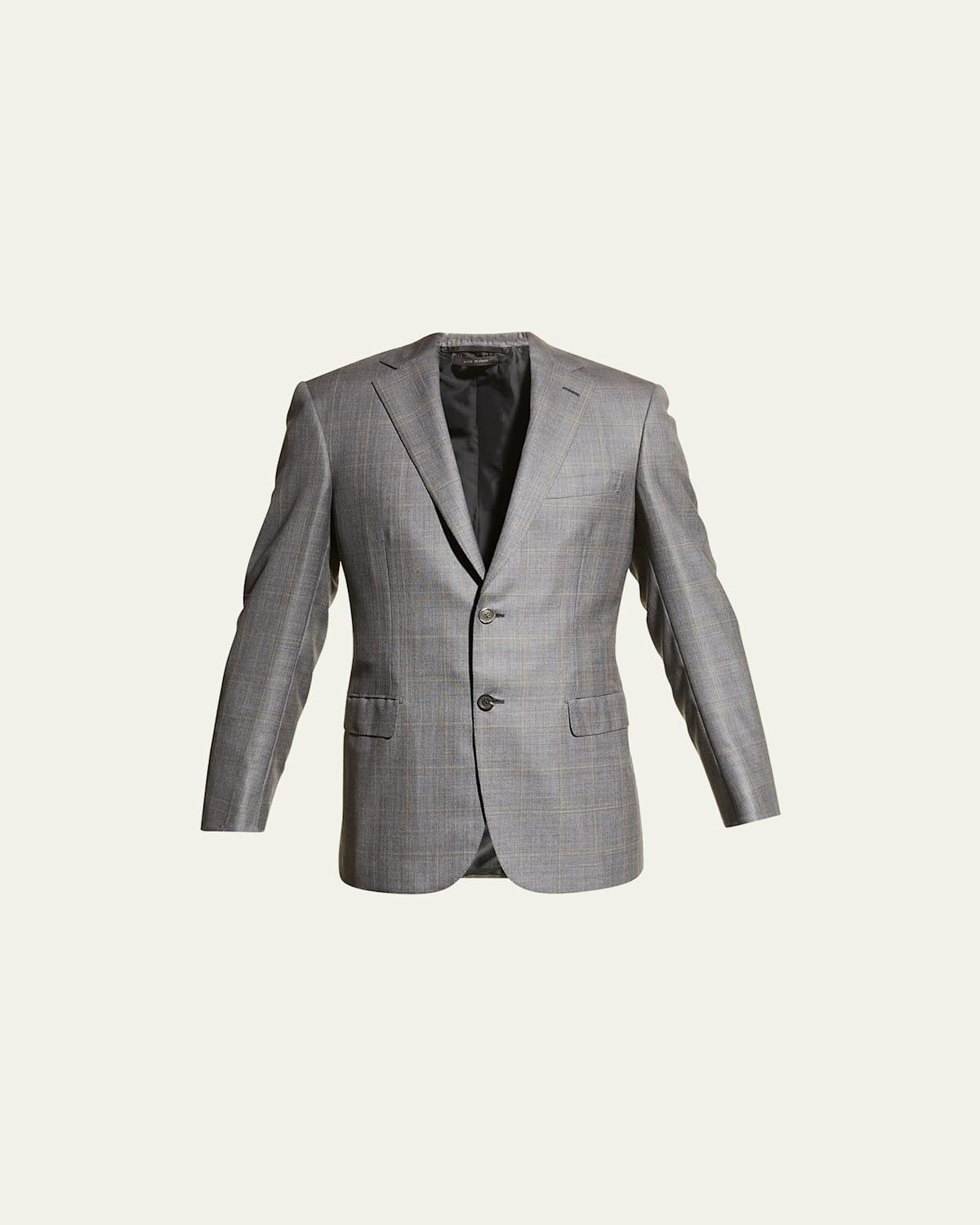 Mens Plaid Wool Suit Product Image