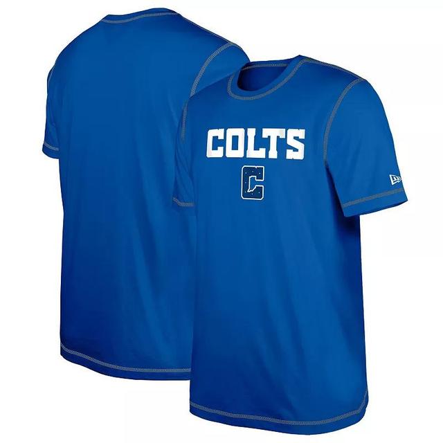 Mens New Era Royal Indianapolis Colts Third Down Puff Print T-Shirt Product Image