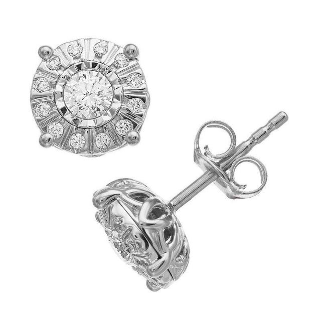 Sterling Silver 1/2 Carat T.W. Diamond Earrings, Womens, Silver Tone Product Image